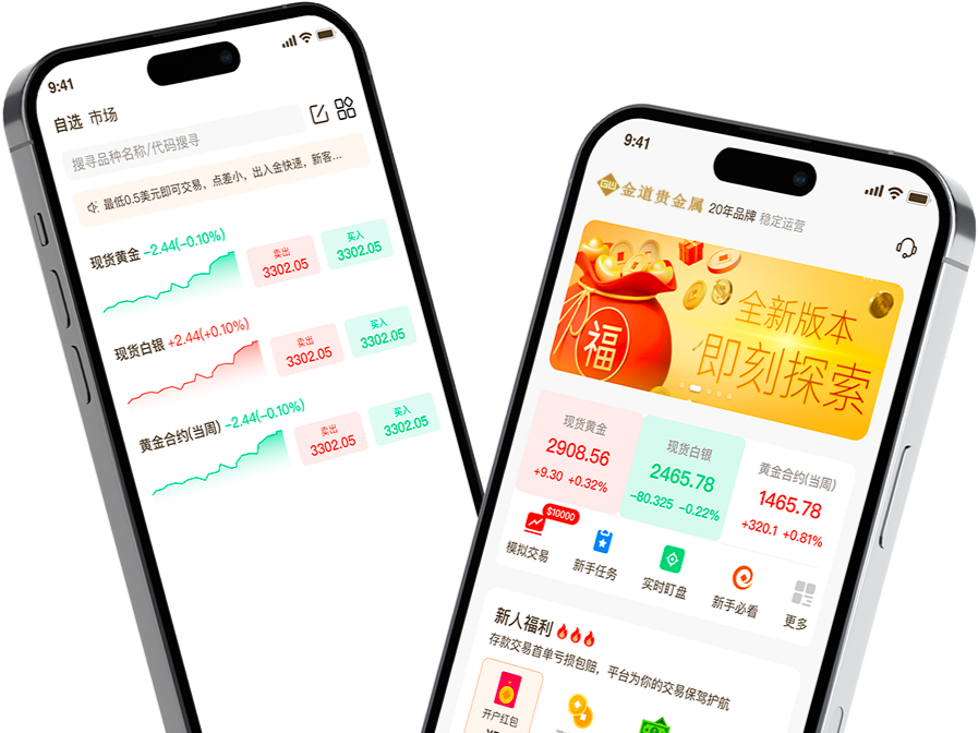 金道贵金属炒现货黄金app界面展示